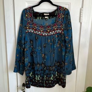 Sundance Embroidered Silk floral top